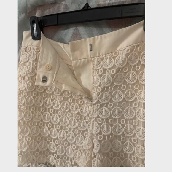 White Silk Embroidered Club Dress Shorts - Picture 4 of 6